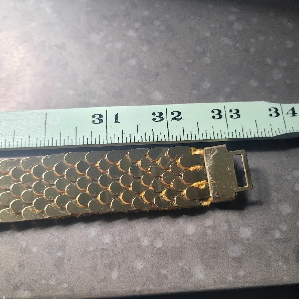 Gold Tone Metallic Rhinestone Belt Y2K Bling Embellished